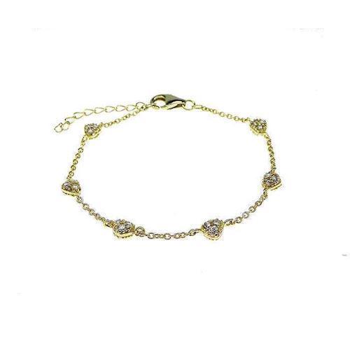 San - Link of joy CZ sets & Tennis Bracelets sterling silver bracelet gold plated, model 88107
