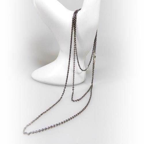 San - Link of joy 925 sterling silver necklace black rhodium plated, 90 cm