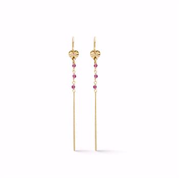 Seville VALENTINA gold-plated earrings with red crystal