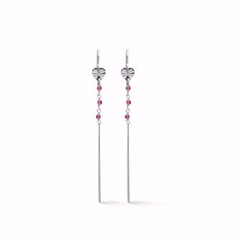 Seville Valentina silver earrings with red crystal