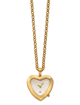 Gold Plated Heart on 4 mm Necklace with watch from Inex