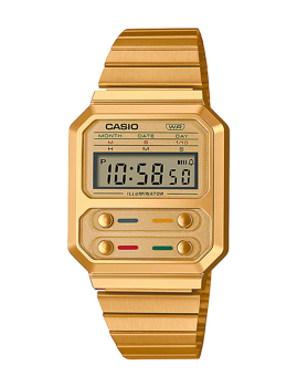 Casio model A100WEG-9AEF buy it at your Watch and Jewelery shop