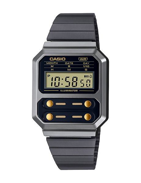 Casio model A100WEGG-1A2EF buy it at your Watch and Jewelery shop