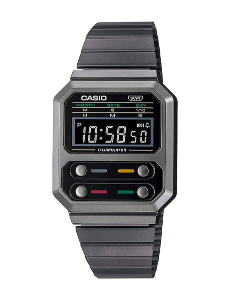 Casio model A100WEGG-1AEF buy it at your Watch and Jewelery shop