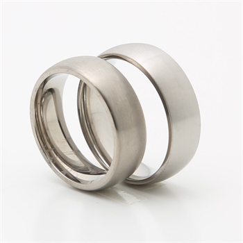 Timeless, matte-polished, and wide titanium rings.
