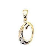 O Letter gold pendant with 0.005 ct diamond