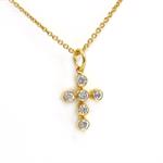 Carré gold plated silver pendant with zirkonia