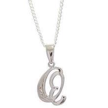 Q White gold letter pendant with 0,005 ct diamond