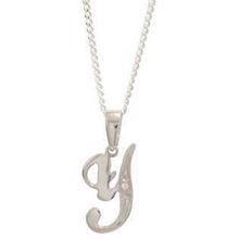 Y White gold letter pendant with 0,005 ct diamond